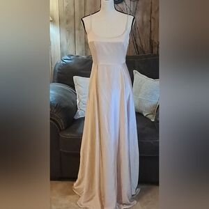 ASOS Nude Spaghetti Strap Satin Maxi Dress for Weddings Size 6 Bridesmaid Nude